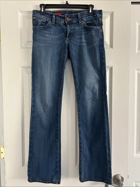 AG Adriano Goldschmied Jeans 29R Blue Mid Rise Bootcut Flare Denim